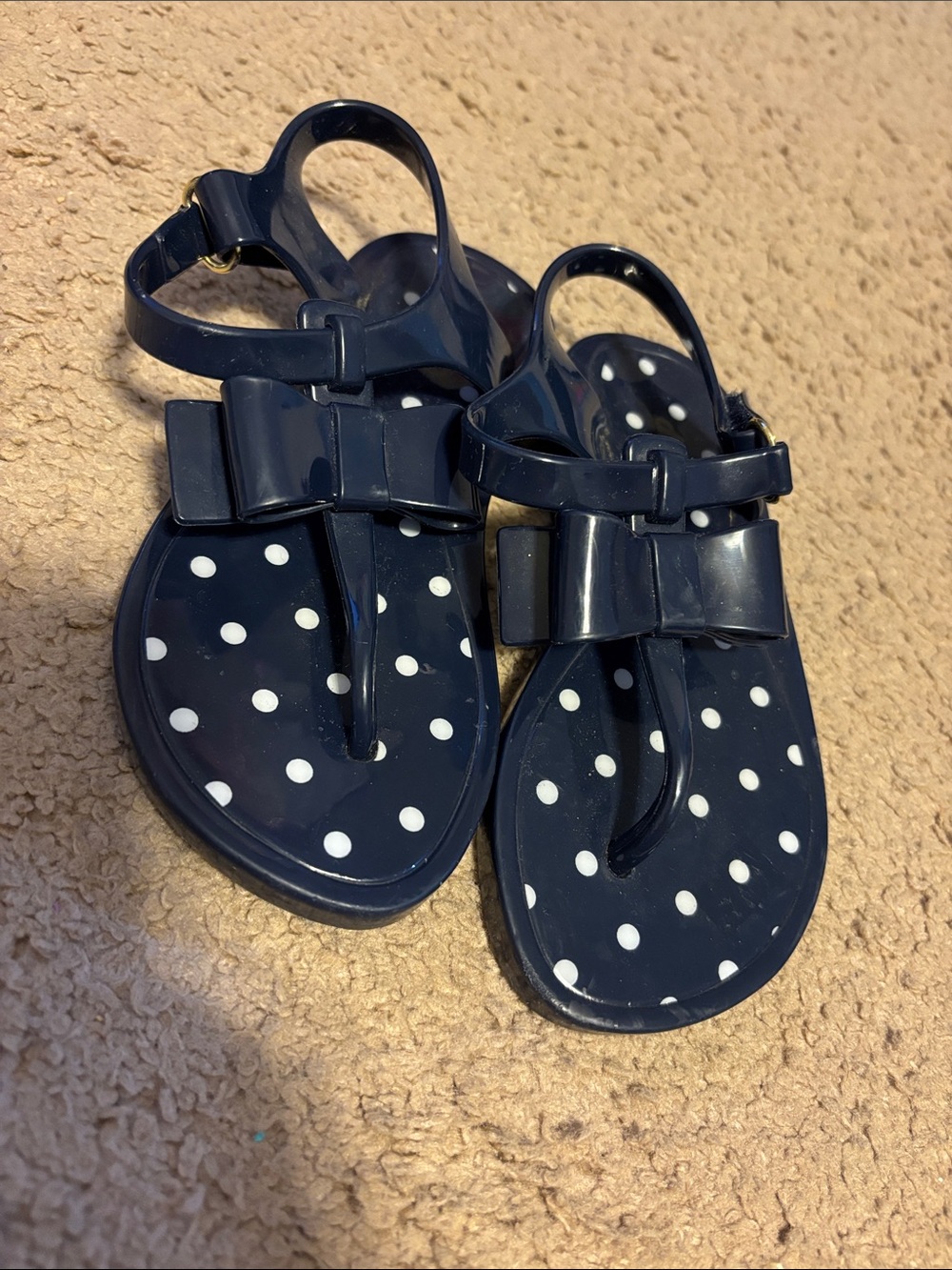 GAP Navy Polka Dot Jelly Sandals with Bow